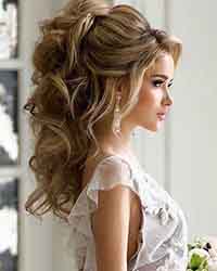 Свадебная прическа на длинные густые волосы от 1500 руб